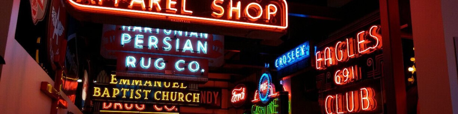Just a small sampling of the neon signage on display inside the American Sign Museum.
