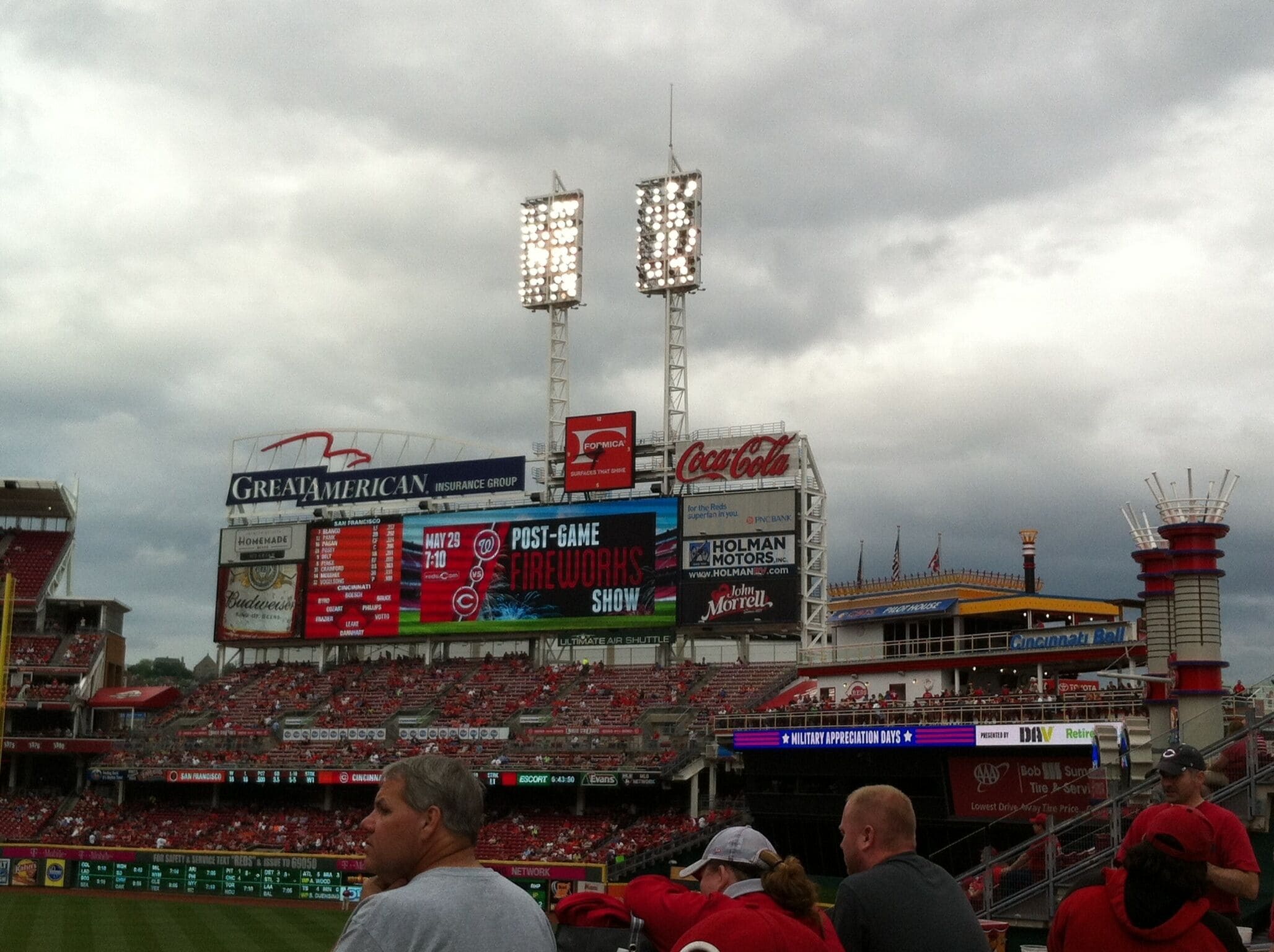 Great American Ball Park was the 5th MLB stadium that I visited. 25 more to go! I got a standing room only ticket. It also rained a lot. Nice ballpark.
