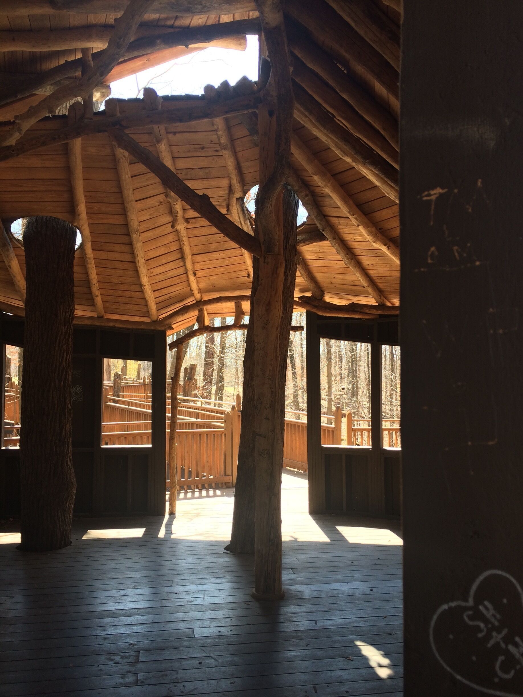 This treehouse is in the middle of Mt. Airy Forest and perfect for all ages! Escape into the trees right outside the city. 