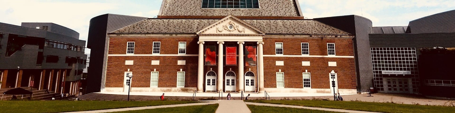 This is the iconic Tangeman University Center located in the University of Cincinnati Main Campus.
Clear Skies and a sunny day made this photo memorable.