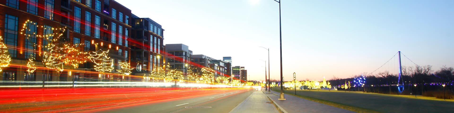 Bridge Park with Christmas Lights, Dublin, Ohio