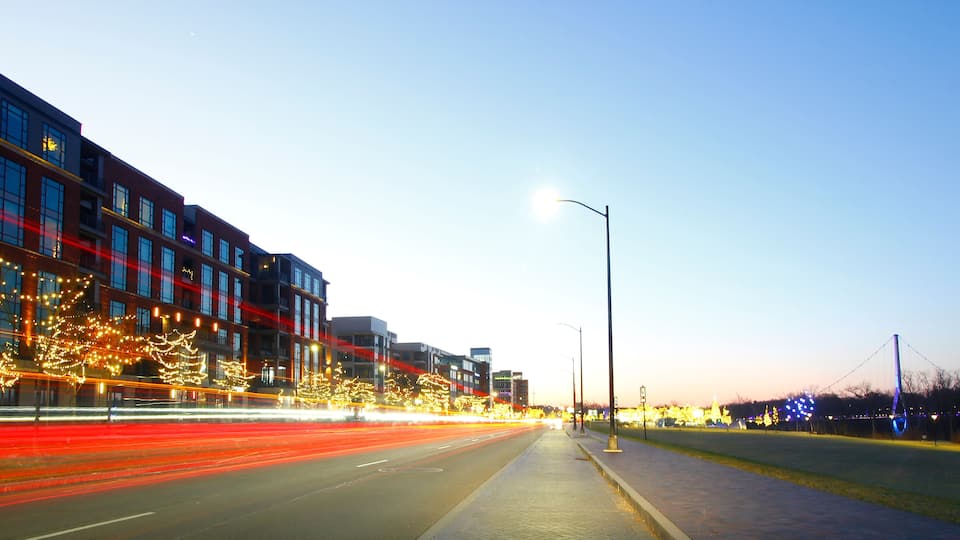 Bridge Park with Christmas Lights, Dublin, Ohio