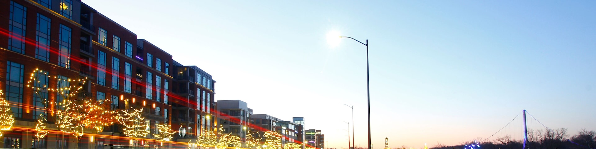 Bridge Park with Christmas Lights, Dublin, Ohio