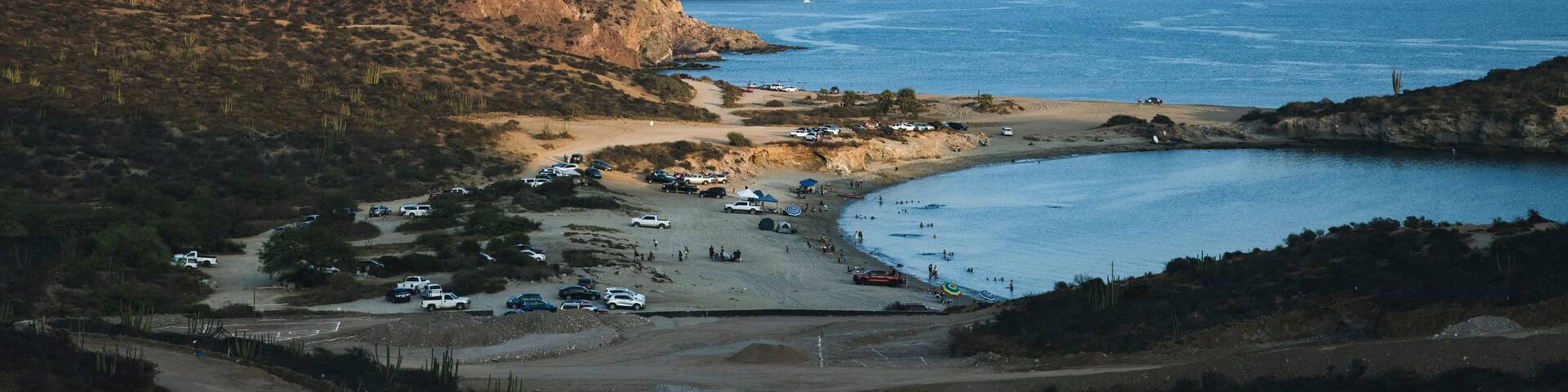San Carlos beach and rocks in Cortez sea