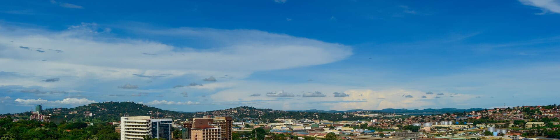 Aerial shot of downtown Kampala, Uganda