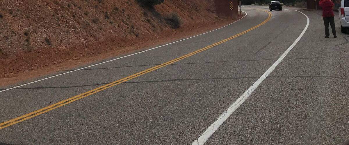 #ontheroad. Our first glimpse of Bryce Canyon National Park.