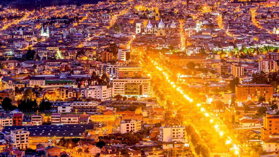Cuenca Ecuador Night Panorama