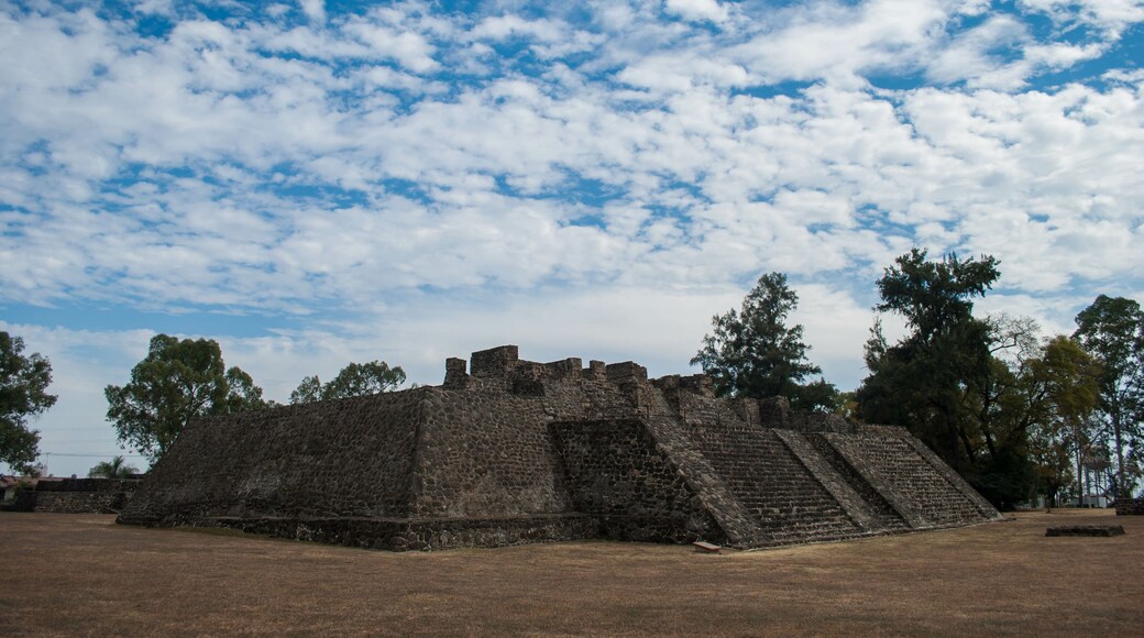 Teopanzolco, Postclassic Period archaeological aztec site in Cuernavaca, Morelos, Mexico,
