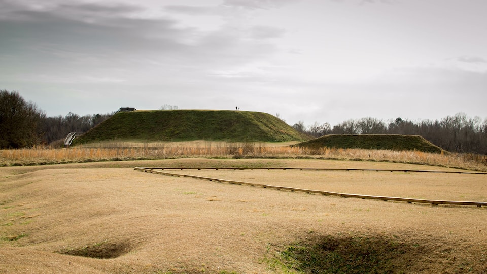 Indian mounds in the distance