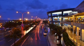 Pasay, Metro Manila, Philippines - June 2017: Mall of Asia seaside section during the evening.