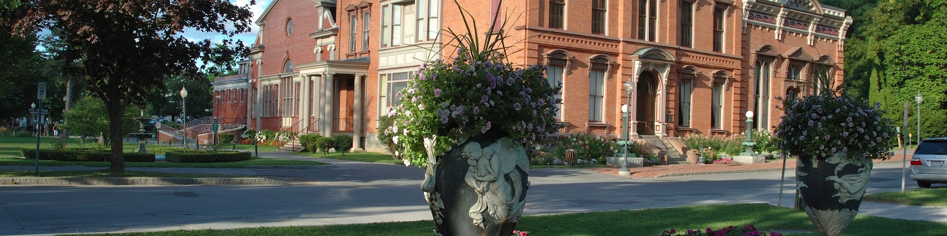 U.S.A., New York, Saratoga Springs, Historical Society building, downtown