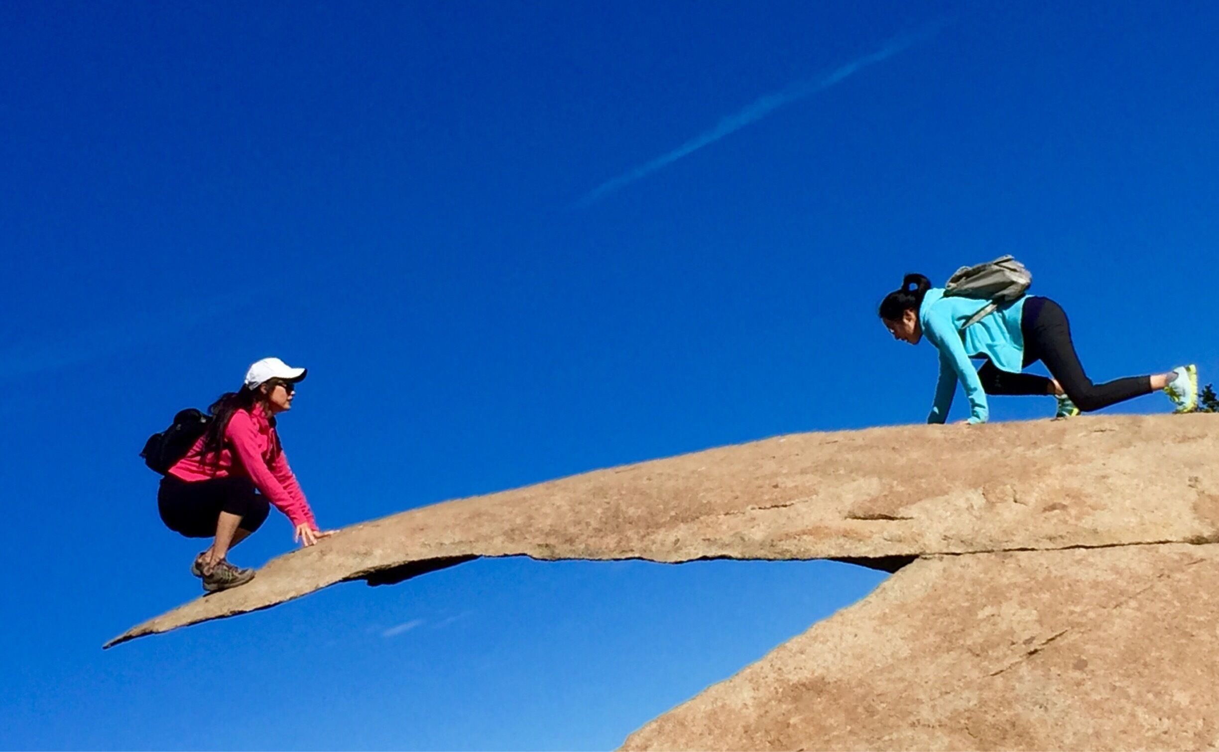 We hiked 3 miles from the east side of the mountain to the top where the potato chip rock is at. There were not many people , beautiful view!