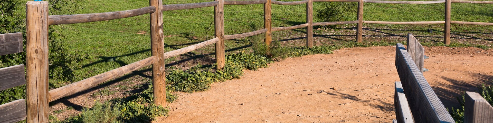 Iron Mountain trail with fence in Poway, California.
