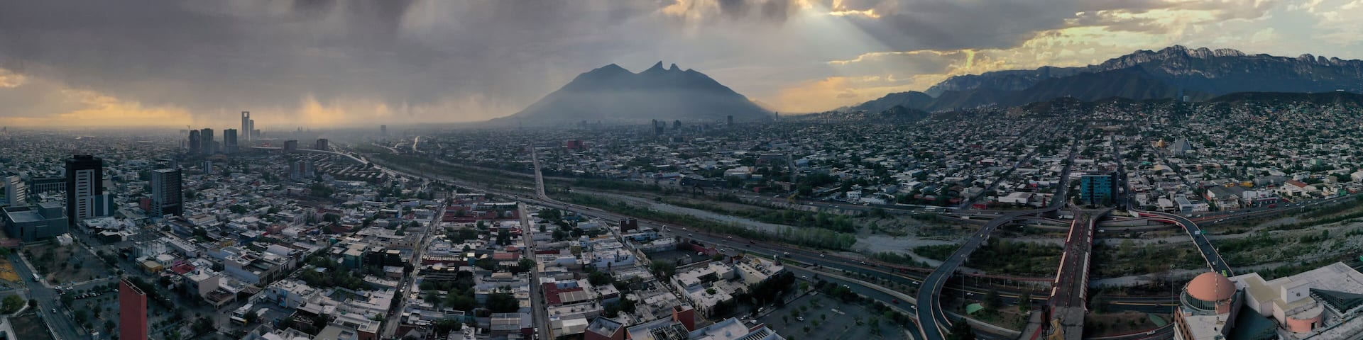 sky view Panoramic Monterrey Nuevo Leon. Mexico