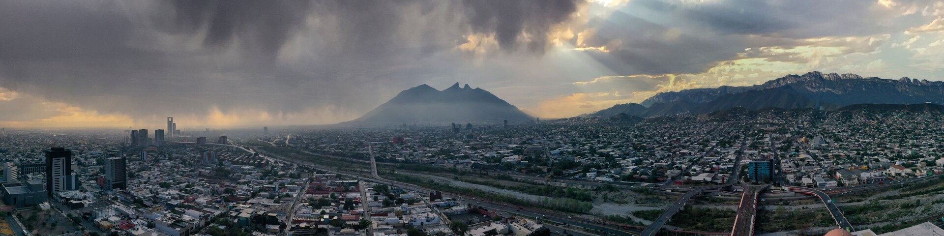 sky view Panoramic Monterrey Nuevo Leon. Mexico