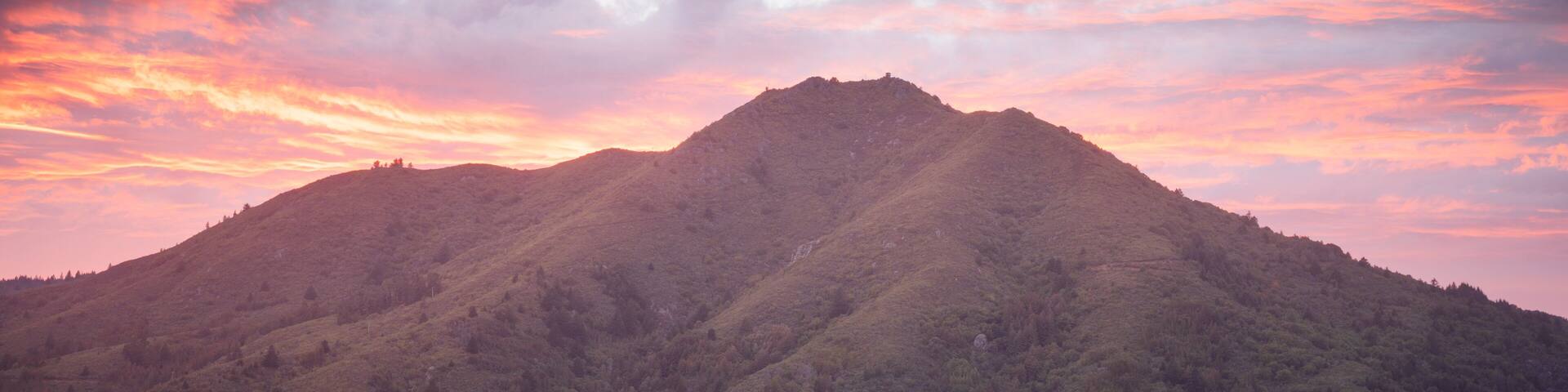Dramatic sunset over Mt. Tamalpais, Marin County, CA.
