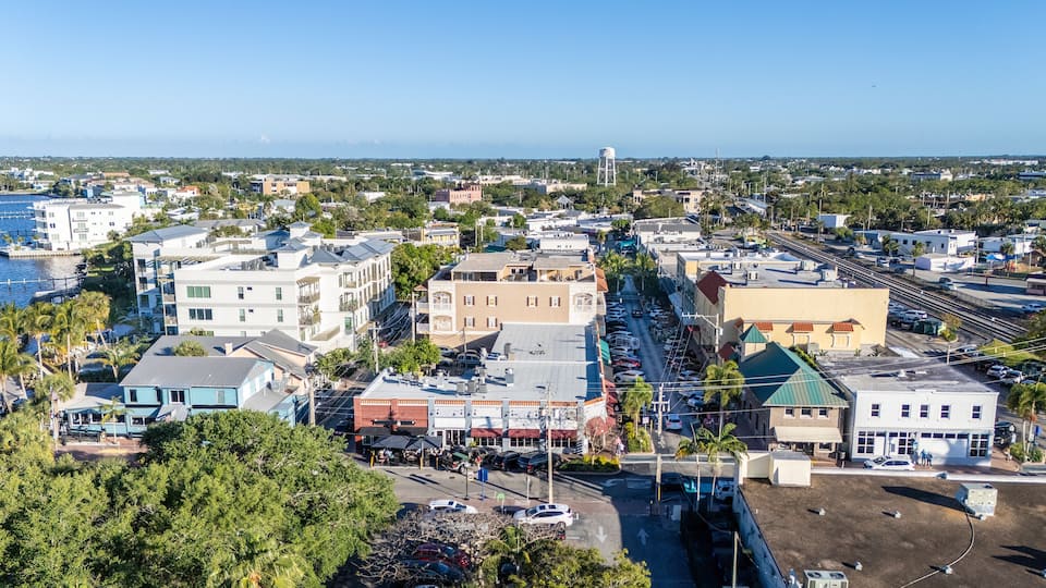 aerial view of downtown Stuart Florida