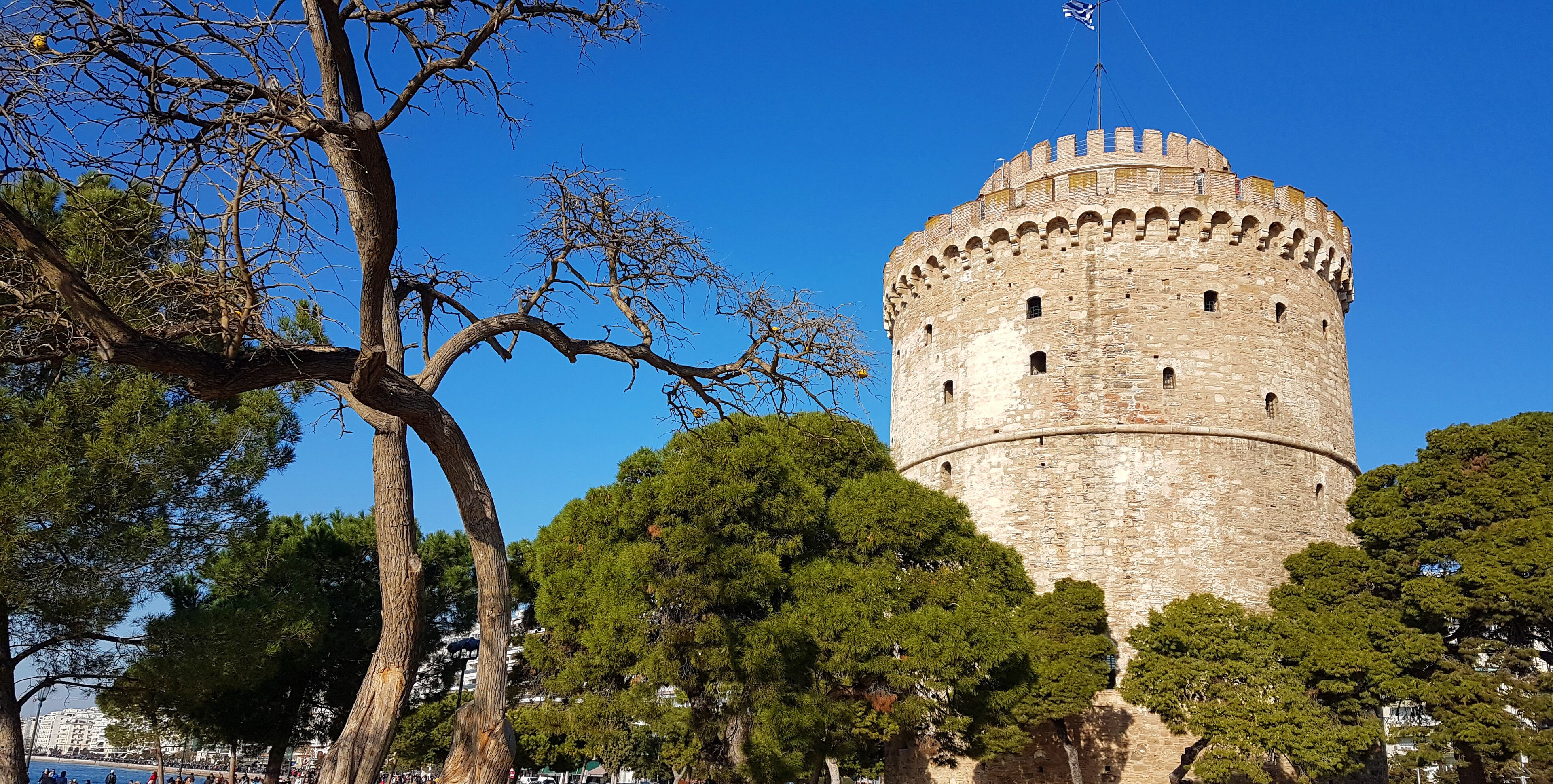 salonica or Thessaloniki white tower on the city port, greece