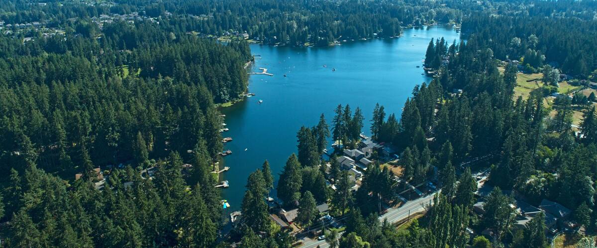 Pine Lake Sammamish Washington USA Aerial View