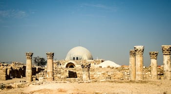 Dome and columns of the 8th century Umayyad palace at Jebel al-Qala'a, the citadel hill in Amman, Jordan