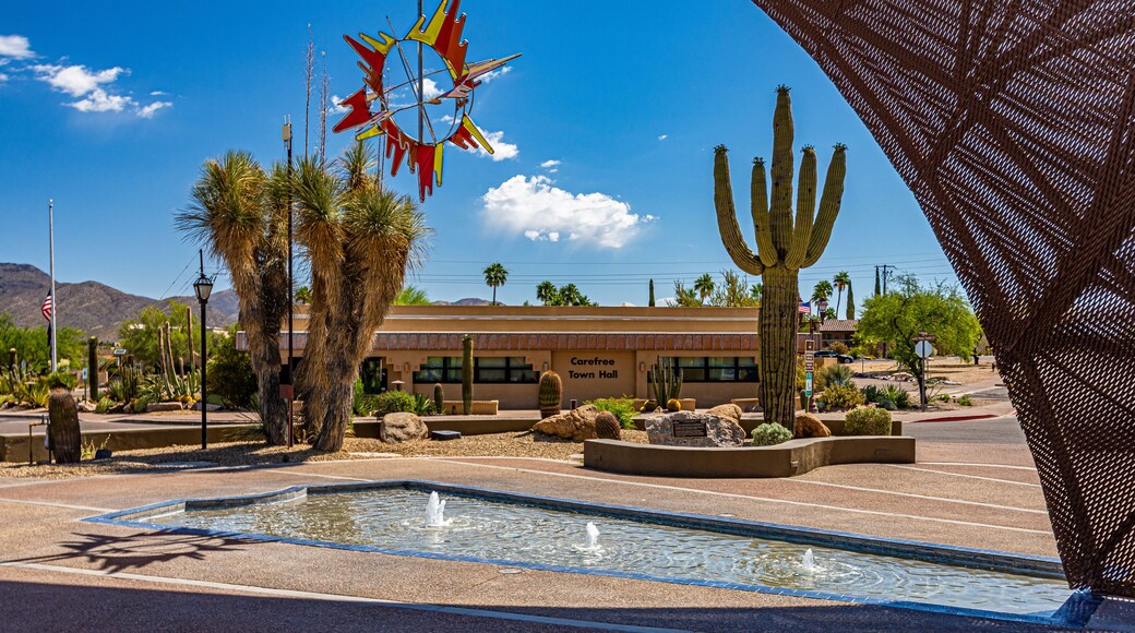 The Carefree Desert Garden Sundial in Arizona is the largest sundial in the United States. It accupies a beautiful desert garden.