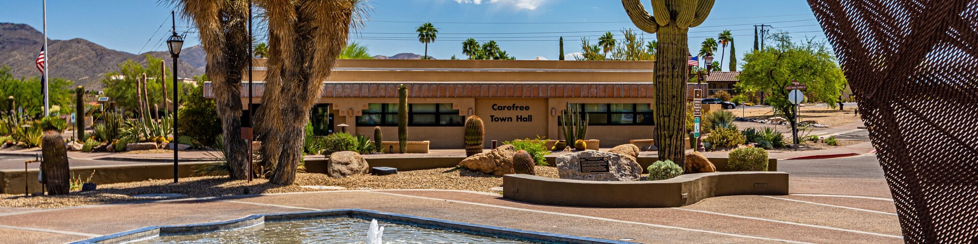 The Carefree Desert Garden Sundial in Arizona is the largest sundial in the United States. It accupies a beautiful desert garden.