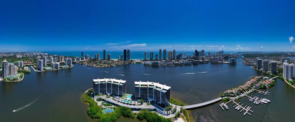 Sunny Isles Beach, Aventura, and North Miami Skyline – Aerial Panorama, Florida