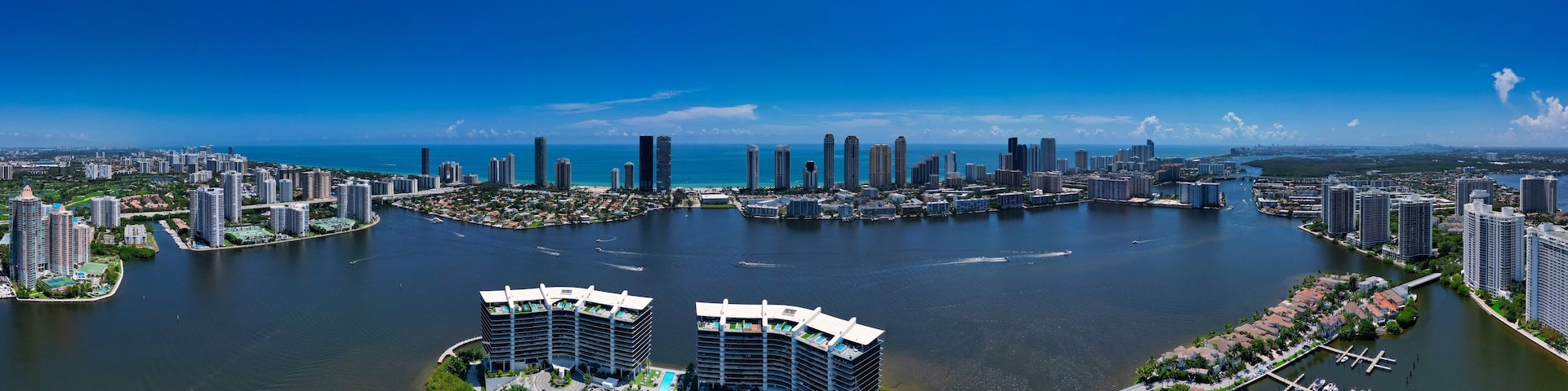 Sunny Isles Beach, Aventura, and North Miami Skyline – Aerial Panorama, Florida