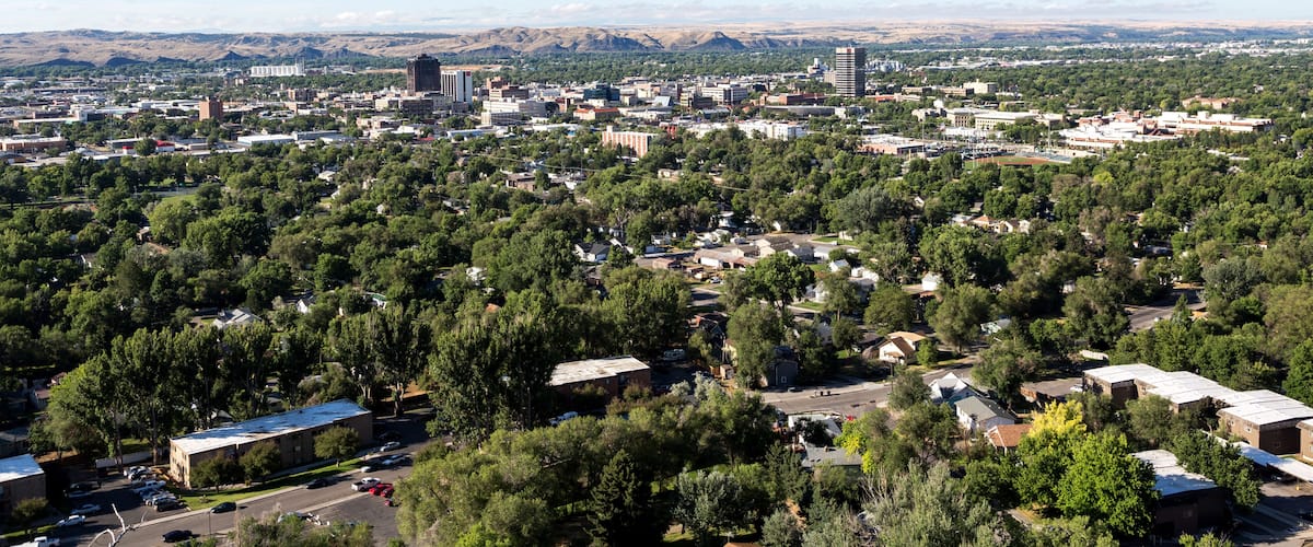 The skyline of Billings, Montana.