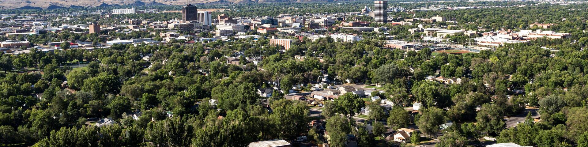 The skyline of Billings, Montana.