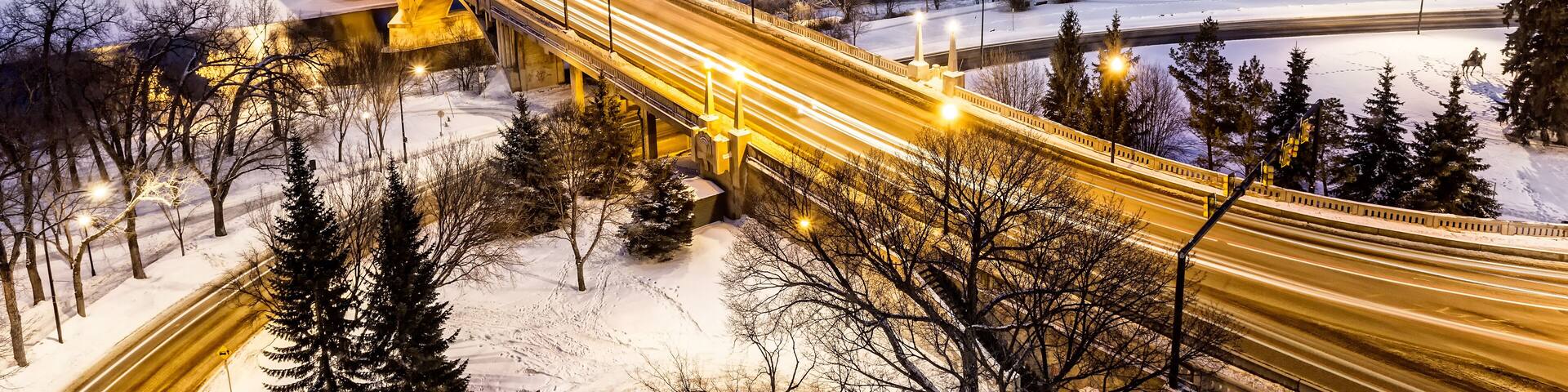 Bridge at Night in Winter
