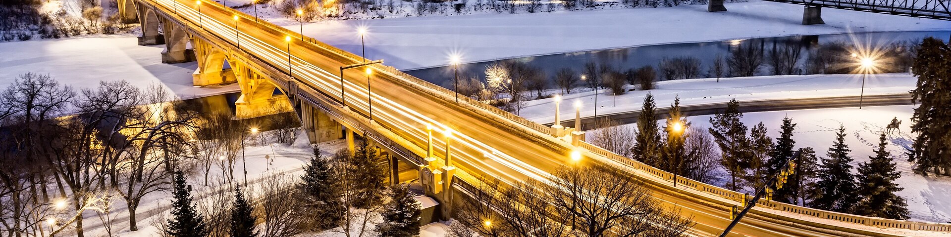 Bridge at Night in Winter