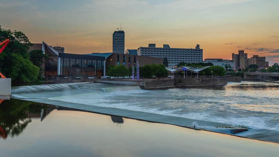 Sunset in Downtown South Bend, IN