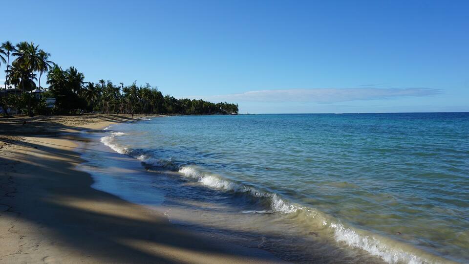 Playa Las Terrenas in the province of the Samana Peninsula in the Dominican Republic in the month of January 2022