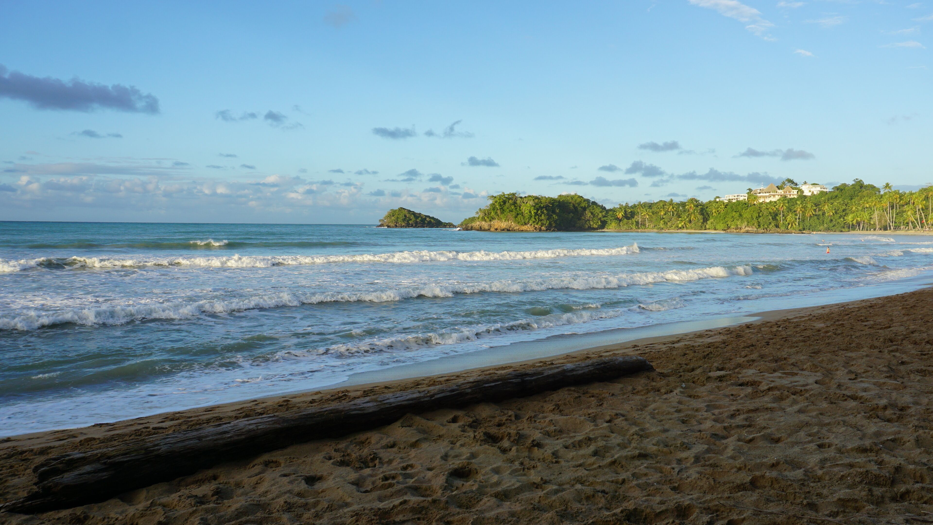 the Playa Bonita in Las Terrenas in the evening in the province of the Samana Peninsula in the Dominican Republic in the month of February 2022
