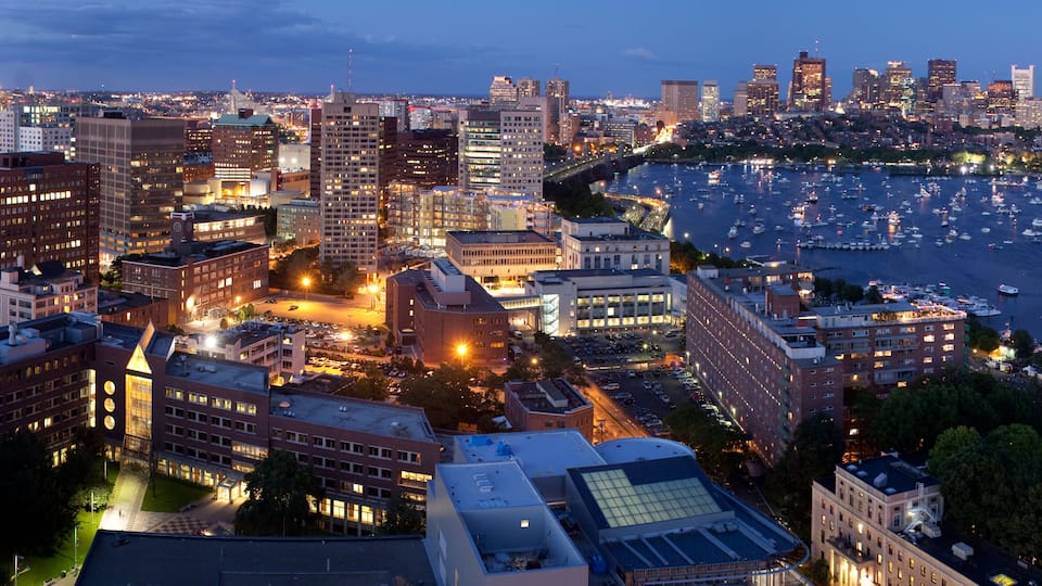 Aerial view of Cambridge and Boston