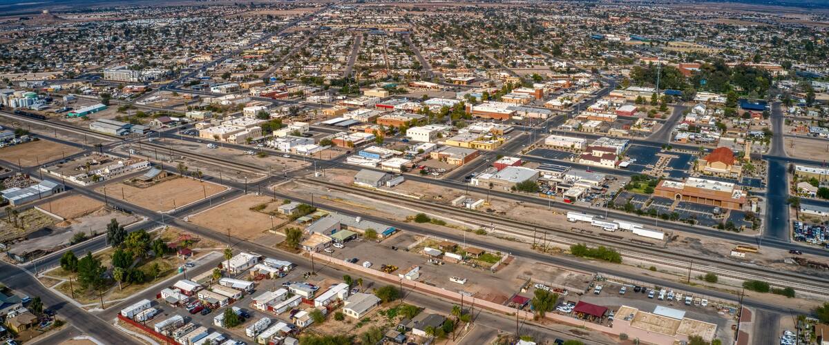 Aerial View of Downtown in the Phoenix Suburb of Casa Grande, Arizona
