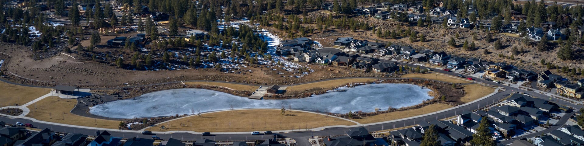 Aerial view of Discovery Park in Bend, Oregon