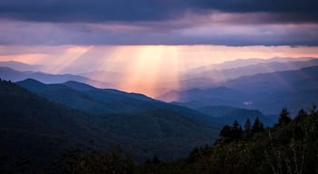 Sun Beams Light the Blue Ridge