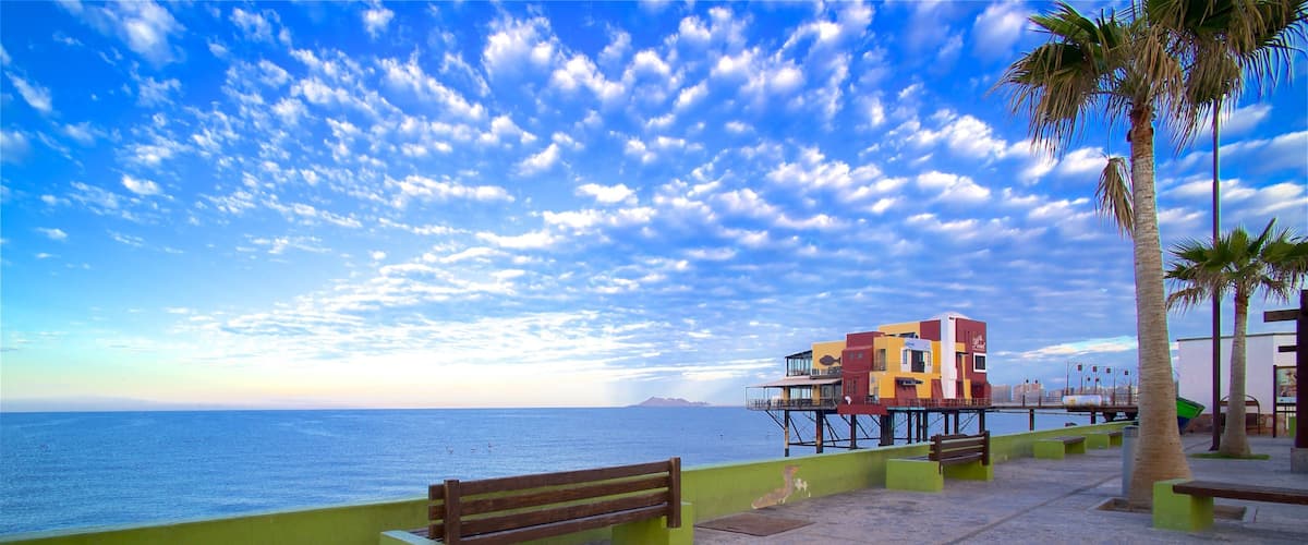 Puerto Peñasco featuring a coastal town and a bay or harbor