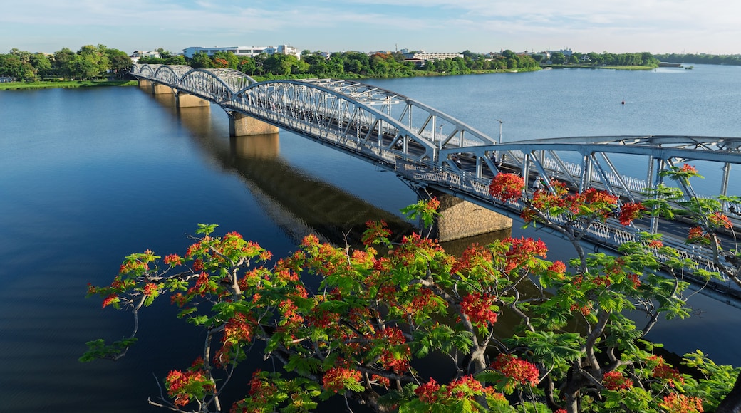 Truong Tien Bridge over Perfume River in Hue Vietnam