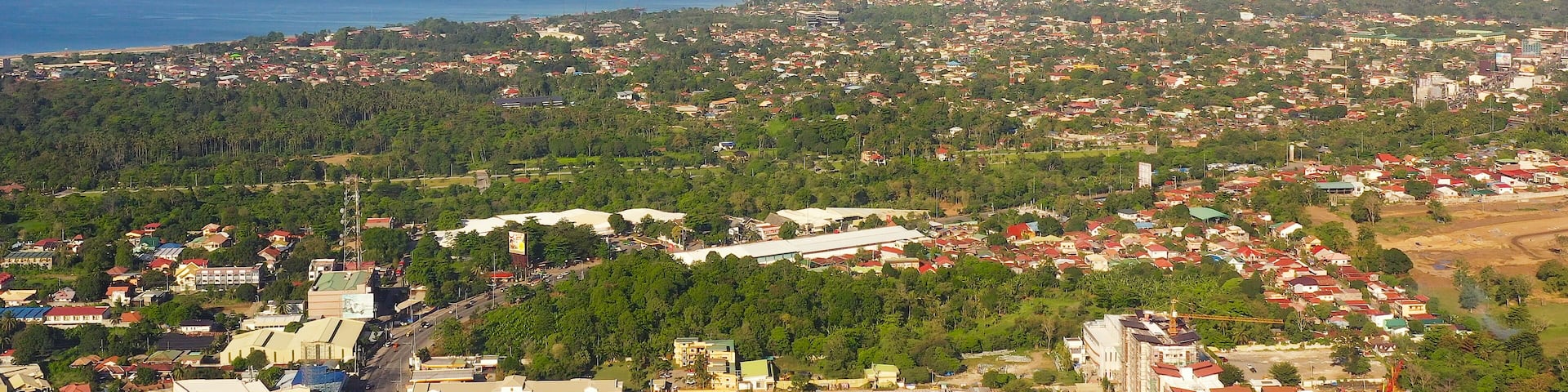 Residential area with dense development in Davao city. Davao del Sur, Philippines.