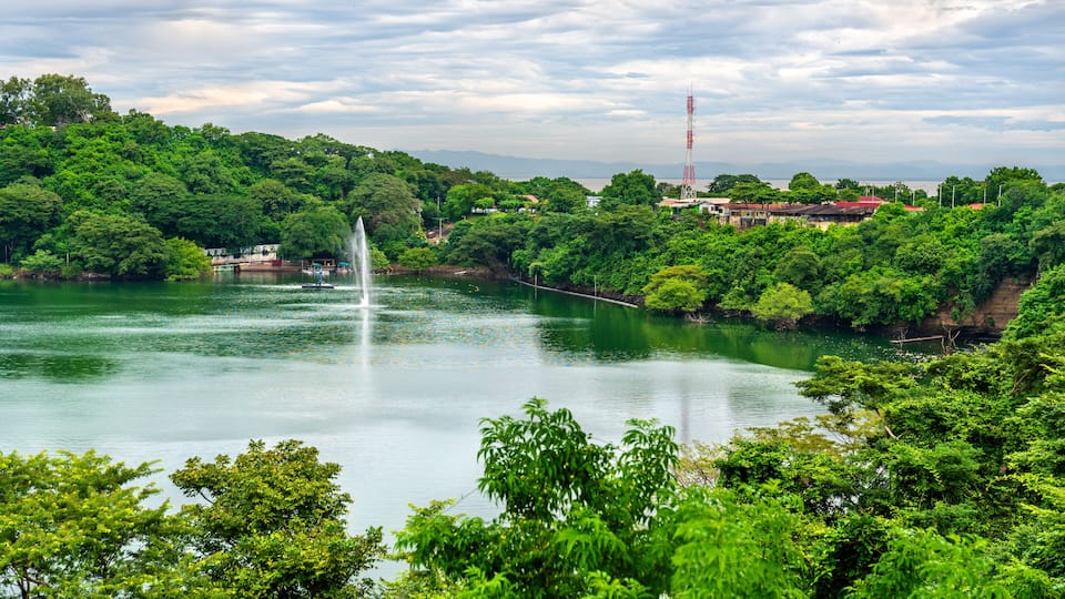 Tiscapa Lagoon Natural Reserve in Managua, the capital of Nicaragua