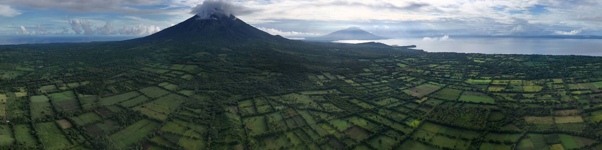 Panoramic view on Ometepe island aerial view
