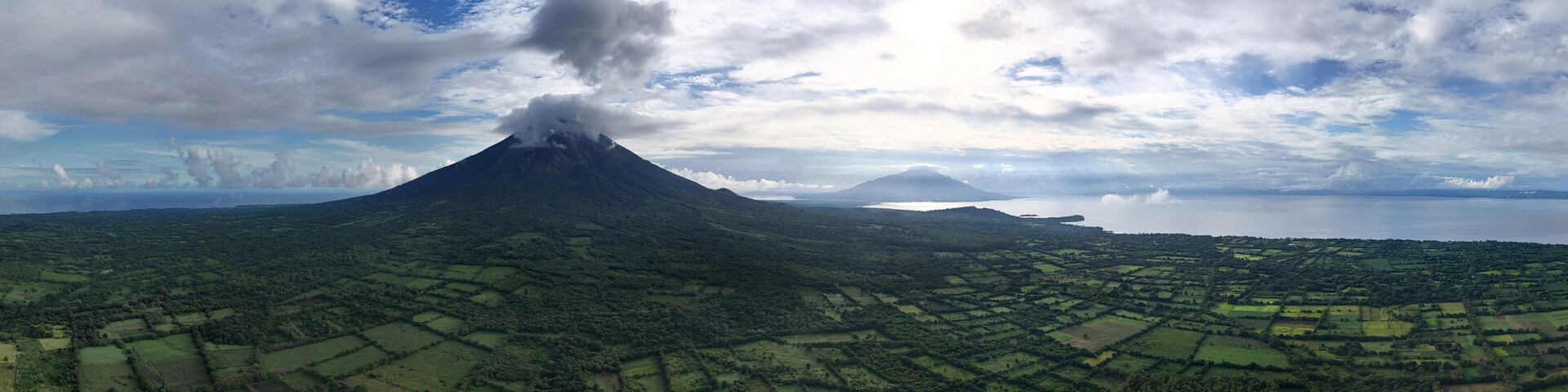 Panoramic view on Ometepe island aerial view