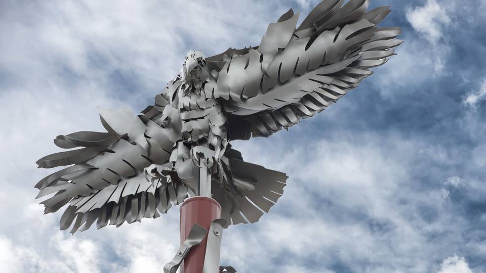 National Harbor iron eagle detail