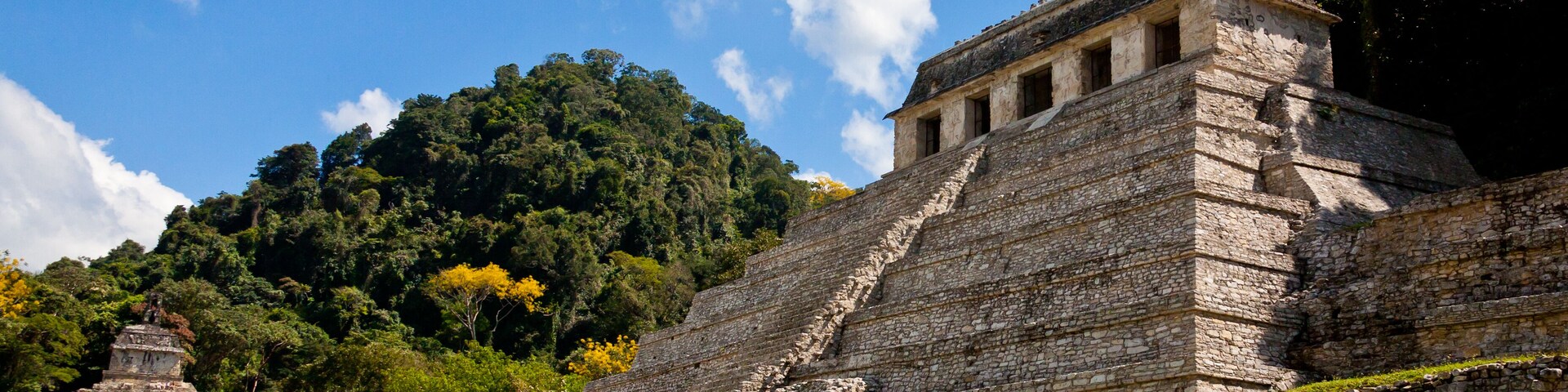 Temple of Palenque, an ancient mayan ruin, located in Palenque, Yucatan, Mexico