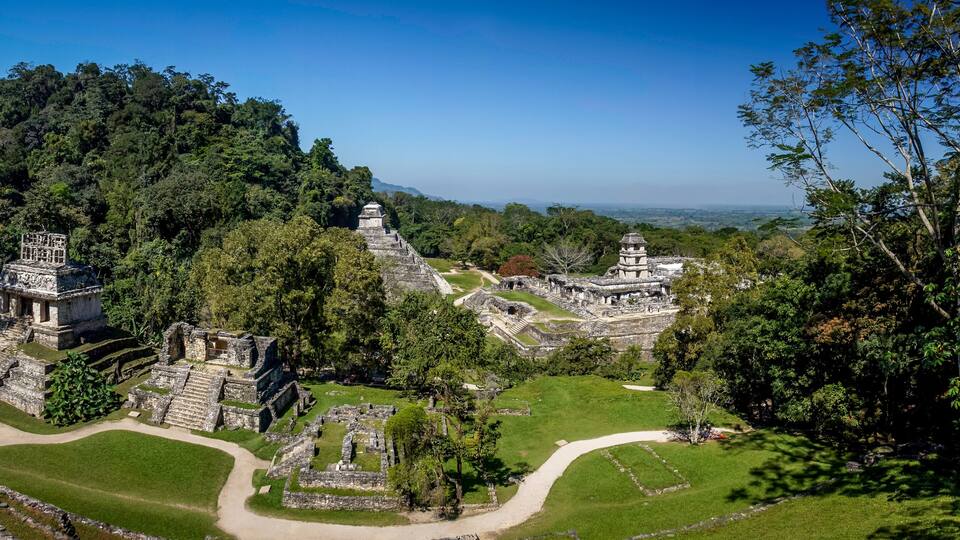 ve panoramique de la cité de palenque