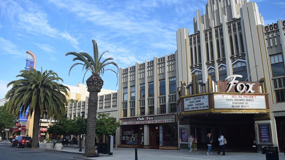 The historic Fox Theatre in Redwood City that opened in 1929 and was remodeled in 1950.
The Moorish feel and style on the inside and the Gothic feel on the outside clearly tells why this iconic place was inducted to the National Register of Historic Places.