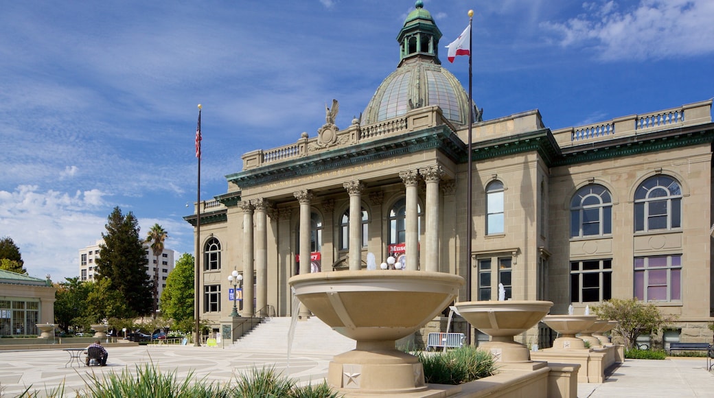 Redwood City which includes a city, heritage architecture and an administrative buidling